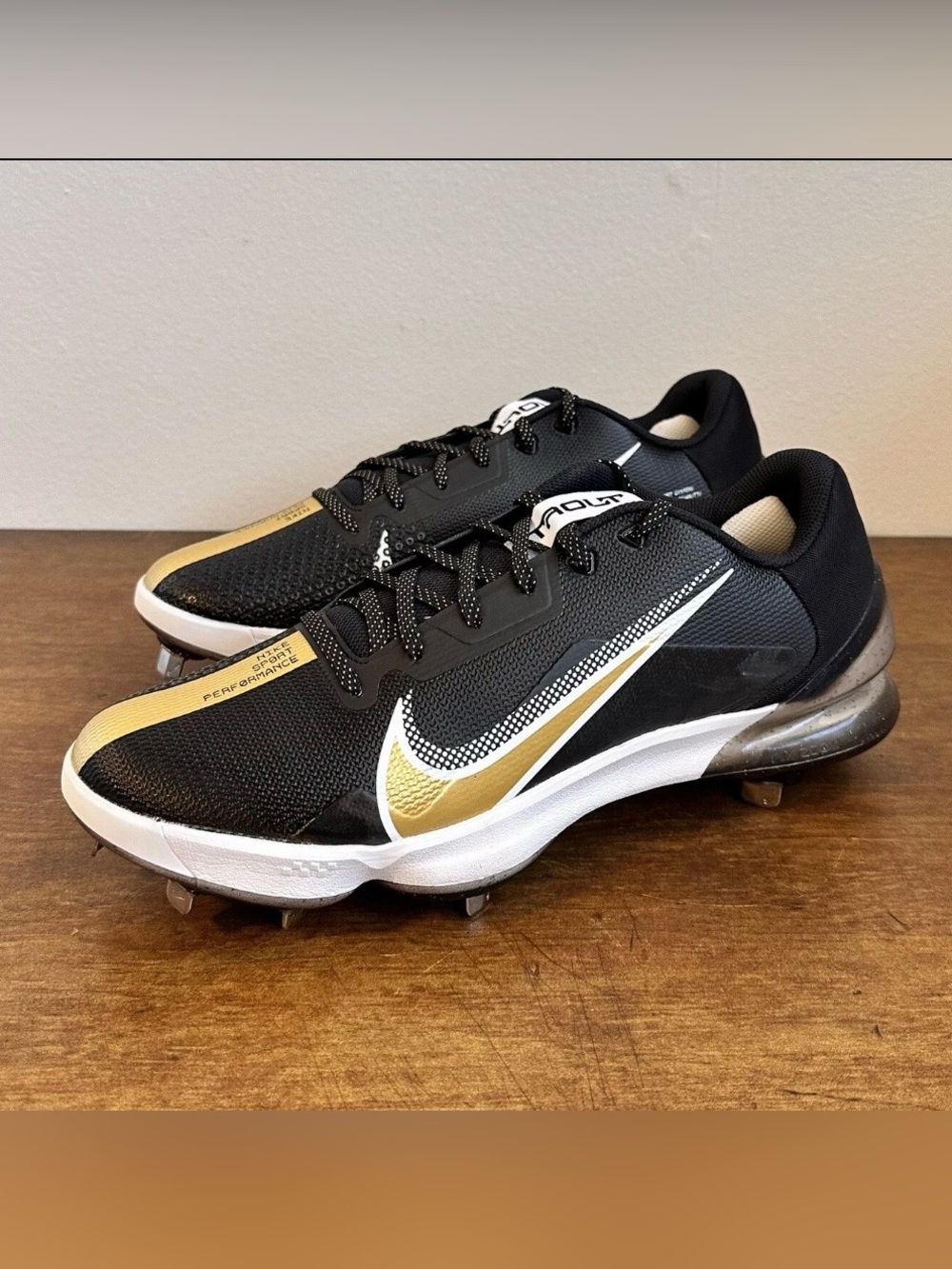 Nike Force Zoom Trout 7 Pro Men’s 13 Black Gold Metal Baseball Cleats CQ7224-012